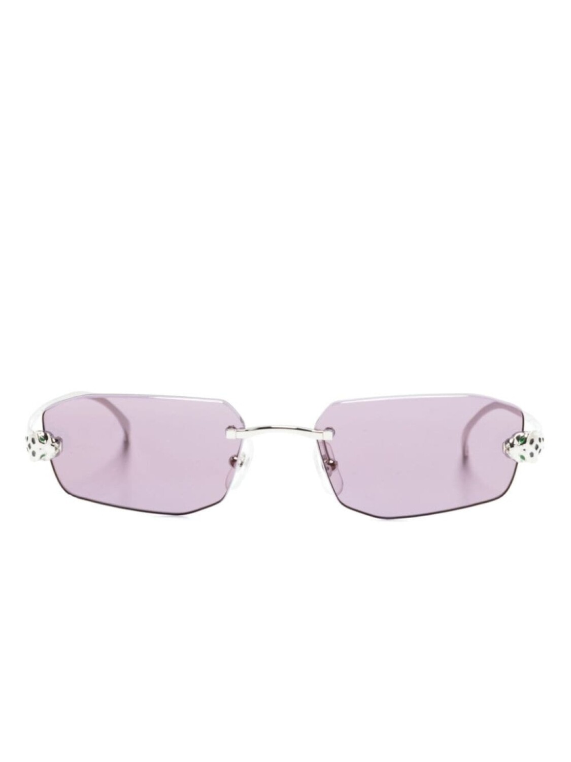 

Солнцезащитные очки в геометричной оправе Cartier Eyewear, серебристый