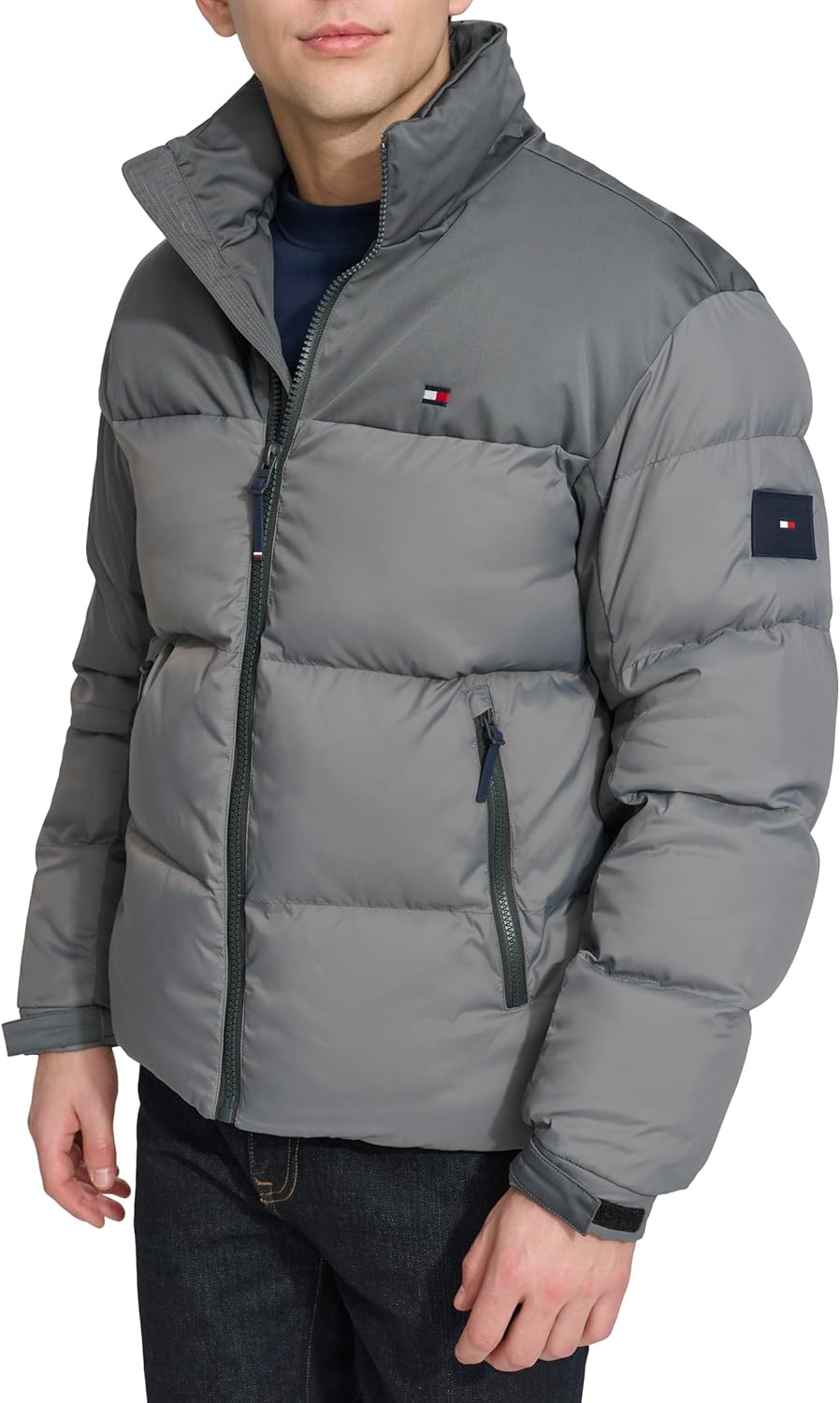 Мужская стеганая куртка Tommy Hilfiger из микс-медиа, Charcoal — фото 3