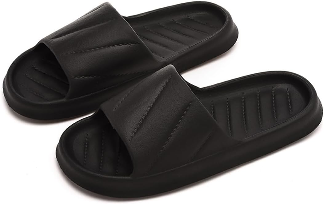 

Унисекс шлепанцы Rojeam с противоскользящей подошвой, быстро сохнущие, для душа, дома, ванной, сада и бассейна, черный