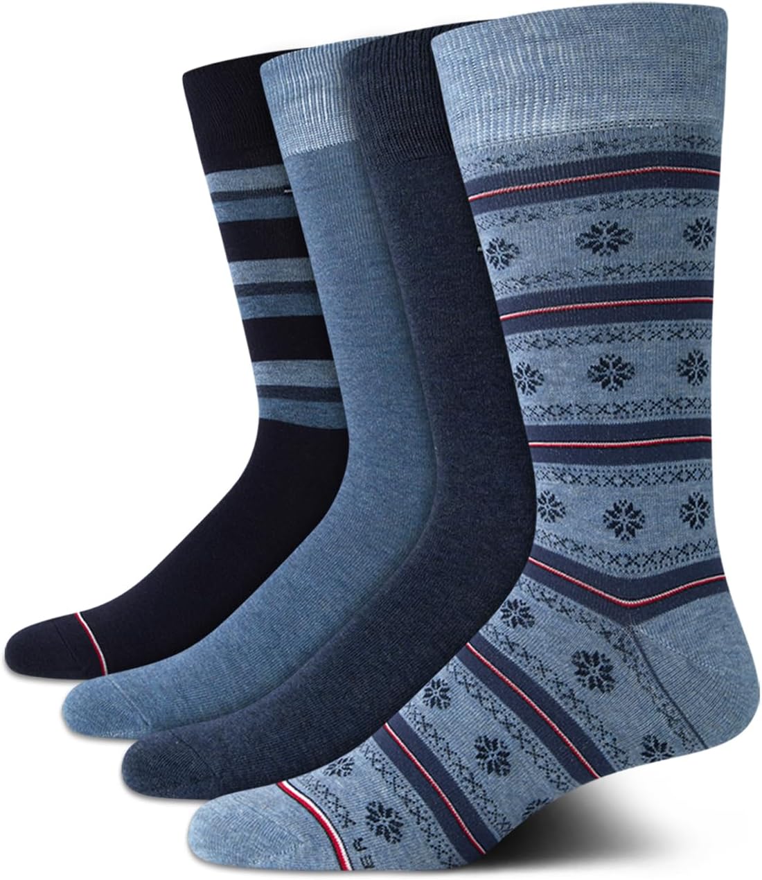 

Мужские носки Tommy Hilfiger под повседневную одежду - 4 пары классических хлопковых носков для мужчин, легкие, комфортные, с укрепленной пяткой, Denim Assorted