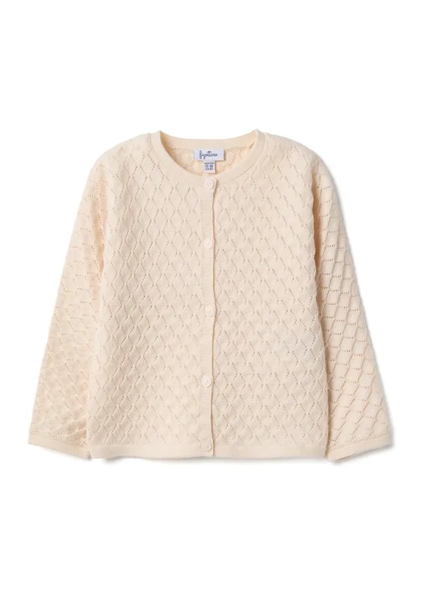 Кардиган прямого кроя с ромбовидным узором. Ovs, Beige Marl