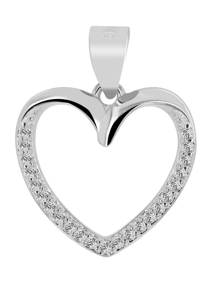 

Adeliás Женский кулон - кулон в форме сердца из серебра 925 пробы с кубическим цирконием в серебряной оправе