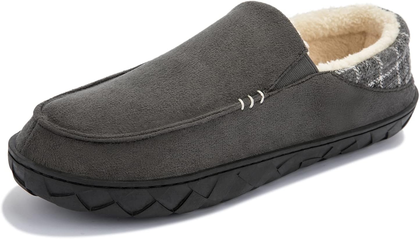 

Мокасины для мужчин NewDenBer с теплой подошвой из мемори-пены, замшевые, мягкие, с плюшевой подкладкой, на пуантах, для дома и улицы, темно-серый