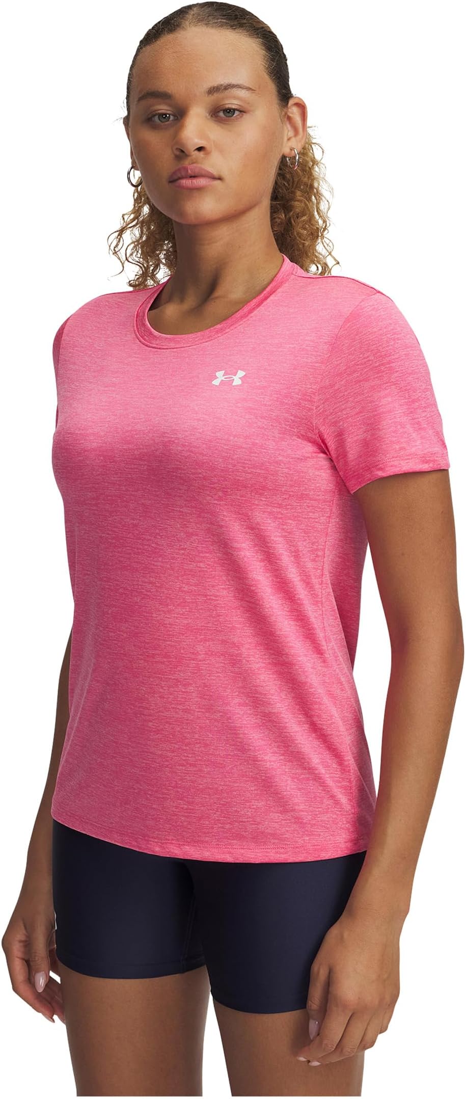 

Футболка Under Armour Tech Twist Short Sleeve Crew, цвет Super Pink/White