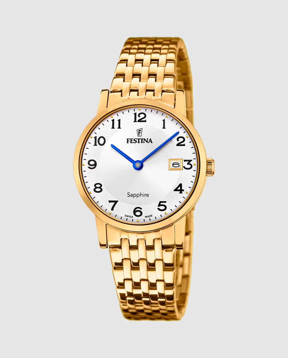 

Женские часы F20021/4 Swiss Made из золотой стали Festina, золотой