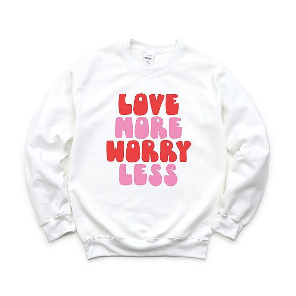 

Толстовка Love more worry less bold Simply Sage Market, White