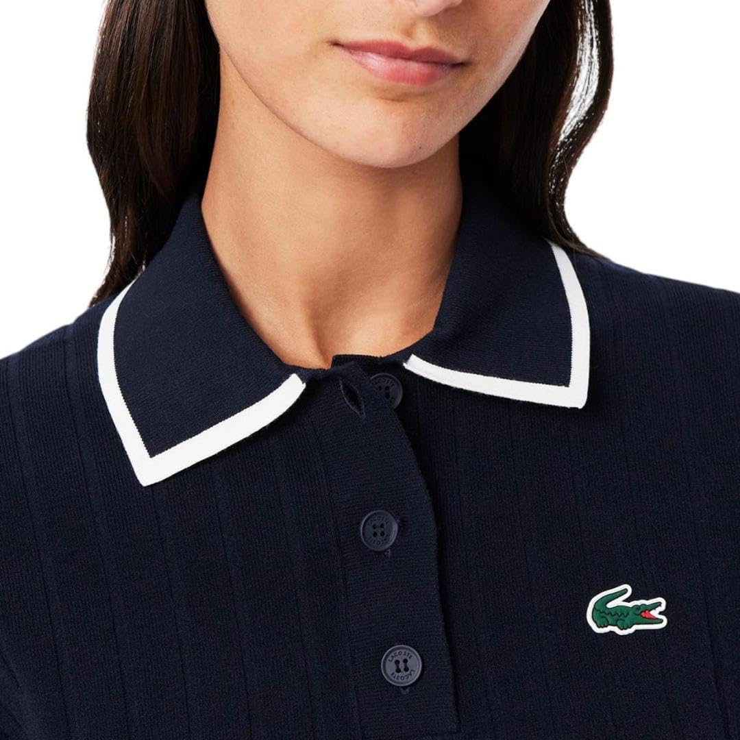 Поло Lacoste женское Navy Blue/Flour — фото 2