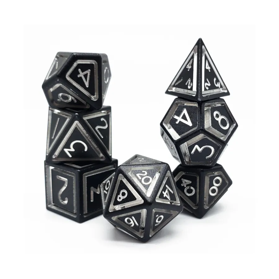 

Полиэтиленовый комплект с одинарной клеткой - черный (7), Aluminium Caged Dice