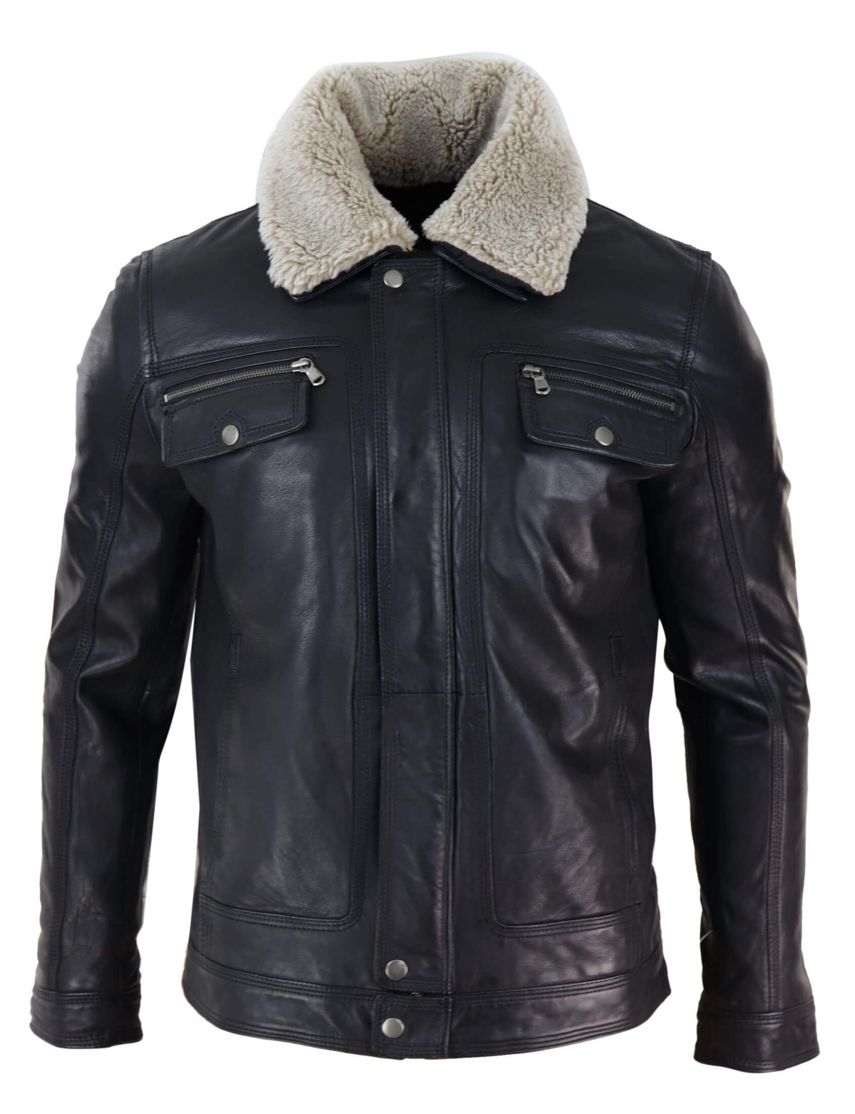 

Куртка с воротником из овчины TruClothing, черный
