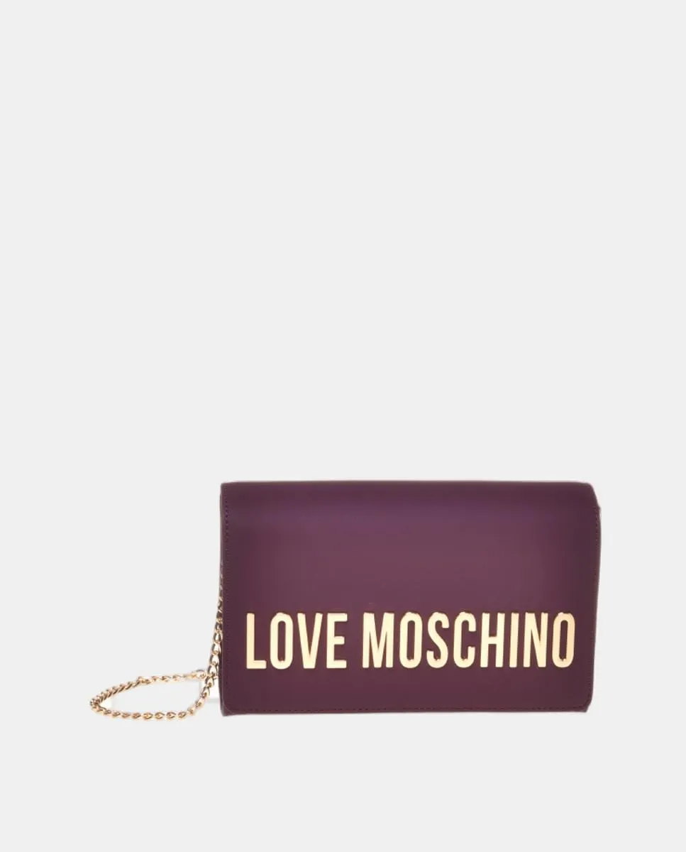 

Черный клатч со съемным цепочным ремнем Love Moschino