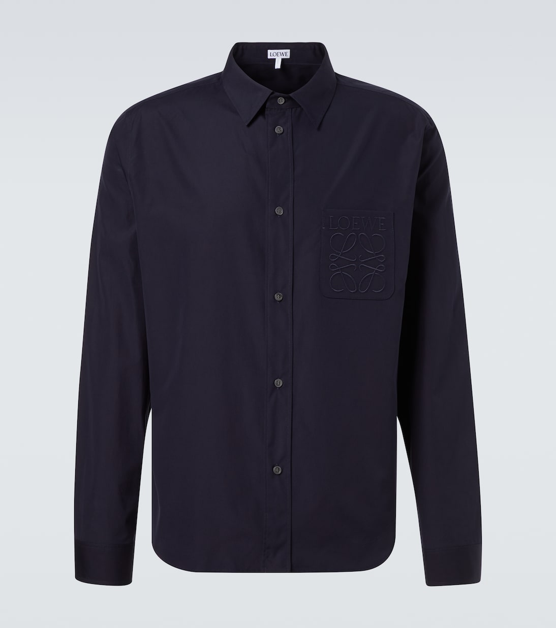 

Хлопковая поплиновая рубашка с логотипом Loewe, Dark Navy