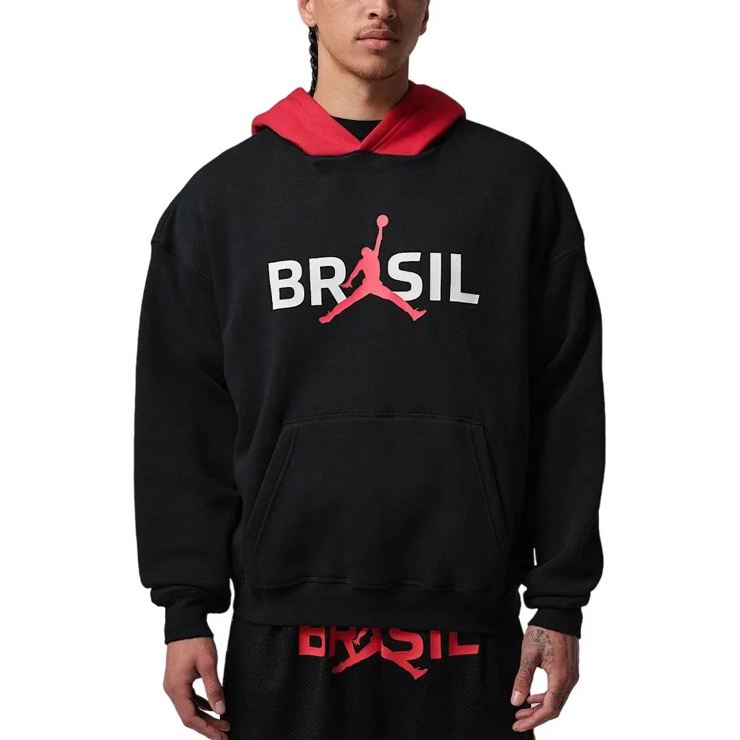 Толстовка Jordan Brooklyn Fleece мужская черная/университетский красный