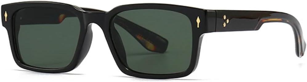 

Винтажные заклепки, мужские панк-солнцезащитные очки квадратной формы, градиентные линзы, защита от УФ-излучения UV400, модные женские очки класса люкс UATXTAU, Black Dark Green