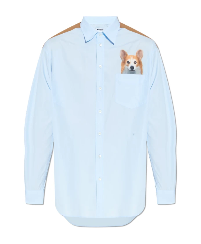 

Рубашка с принтом Moschino, синий