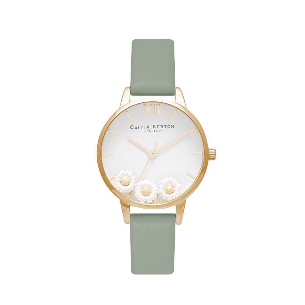 

Часы из зеленой синтетической кожи Olivia Burton