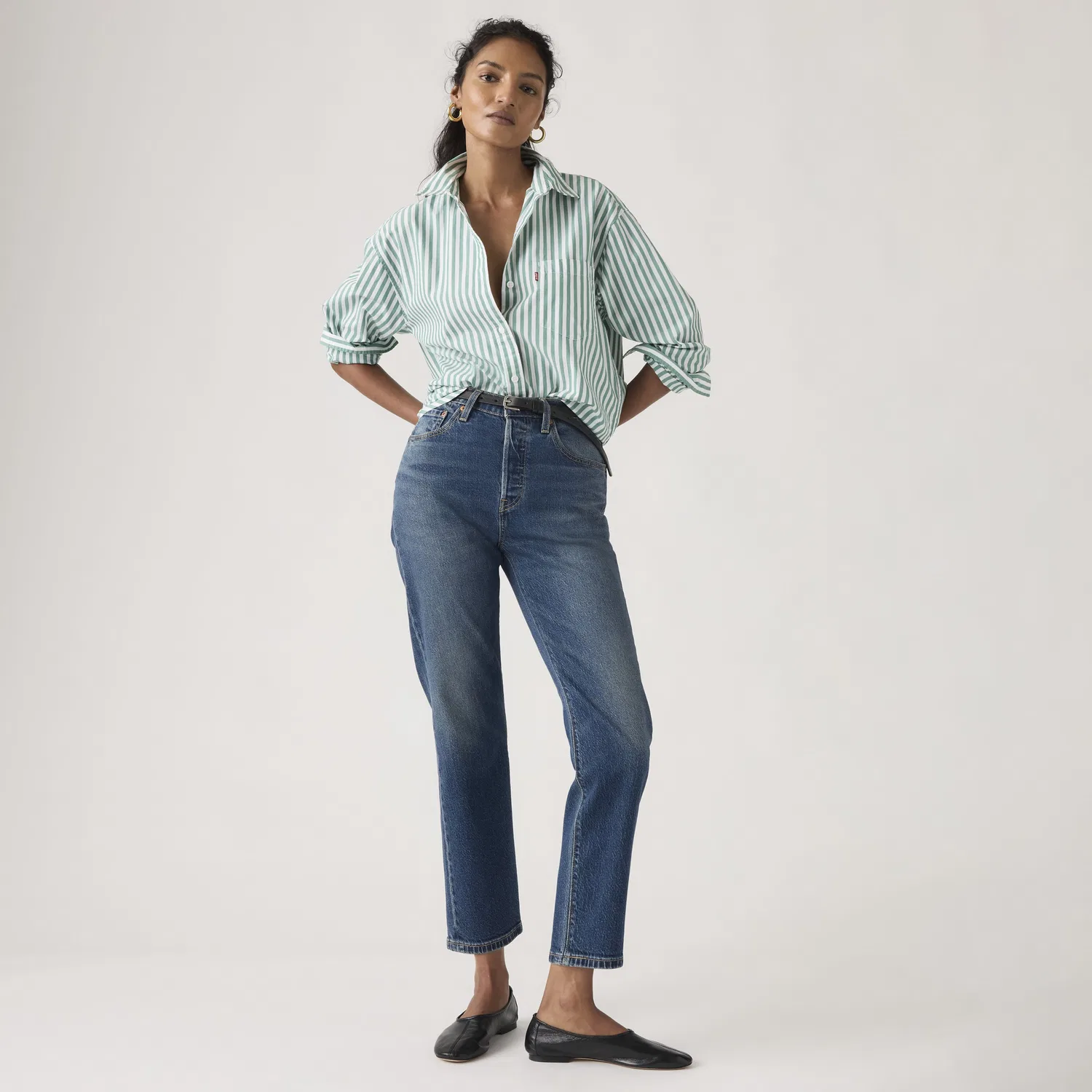 Женские укороченные легкие джинсы 501 Original Levi's, Dark Wash