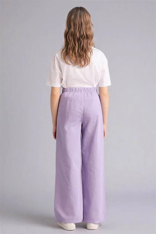 Детские брюки для девочек широкие Defacto, Lilac — фото 4