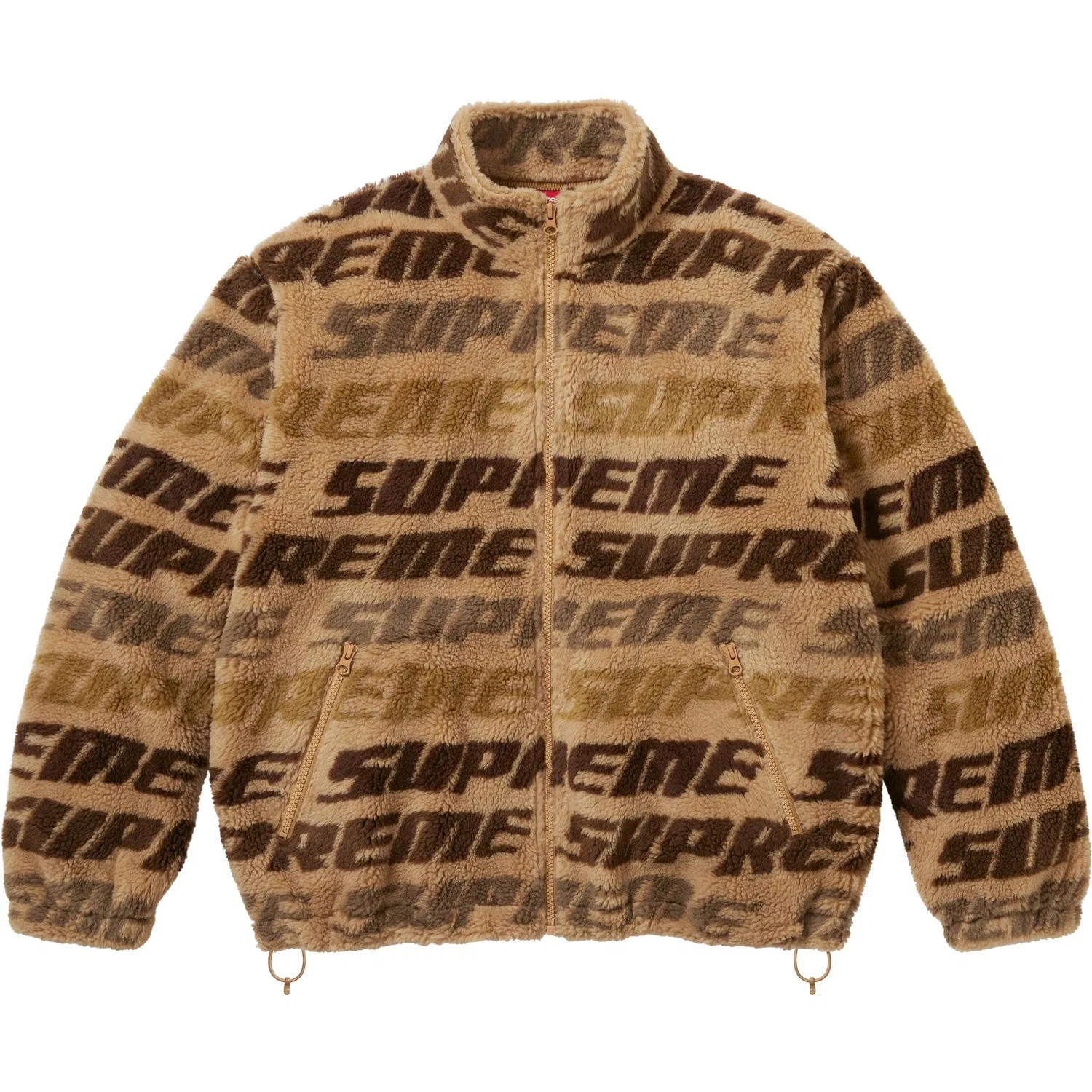 Унисекс куртка из бархата на молнии Supreme, Brown/Tan