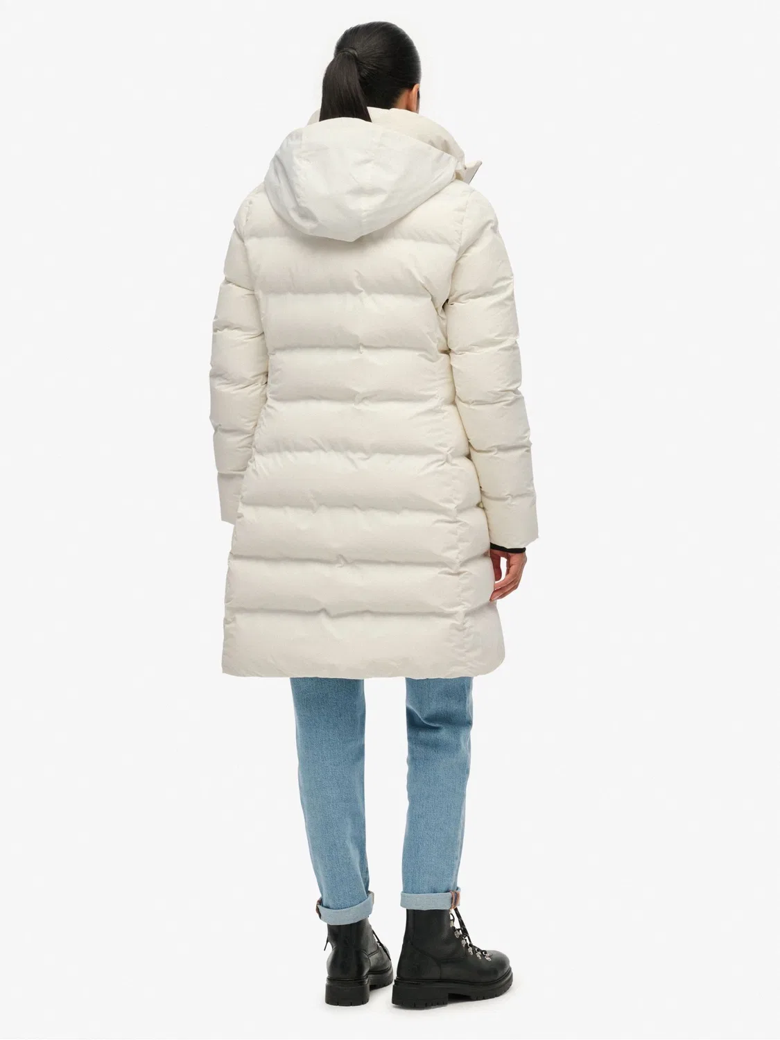 Пальто стеганое Superdry City Mid Padded Jacket, белый — фото 2
