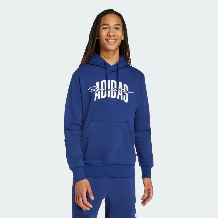 Худи с принтом Collegiate Script Graphic adidas, Синий