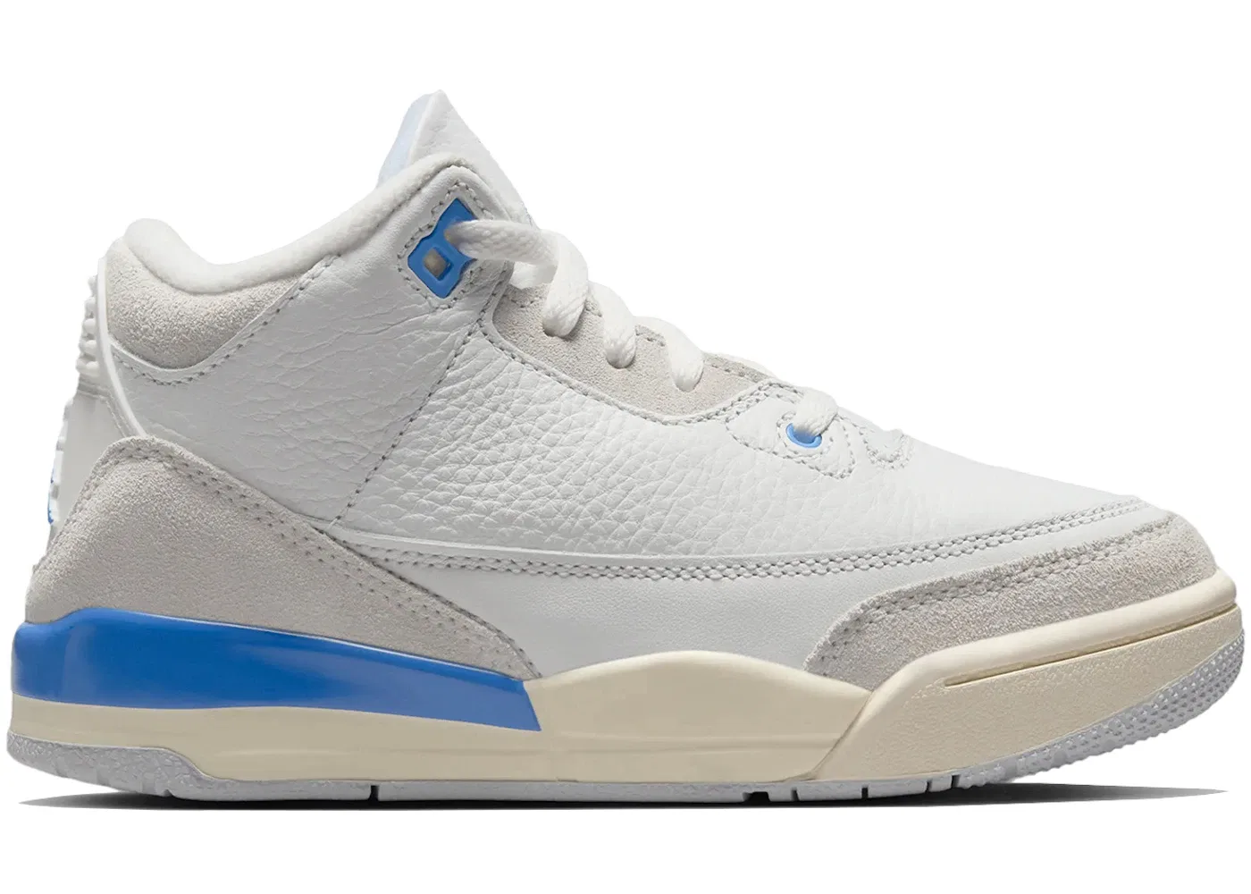 Детские кроссовки с принтом слоновьей кожи Jordan 3 Retro Lucky Shorts Jordan, Summit White/Hydrogen Blue/Legend Blue/Photon Dust/Pure Platinum/Sail