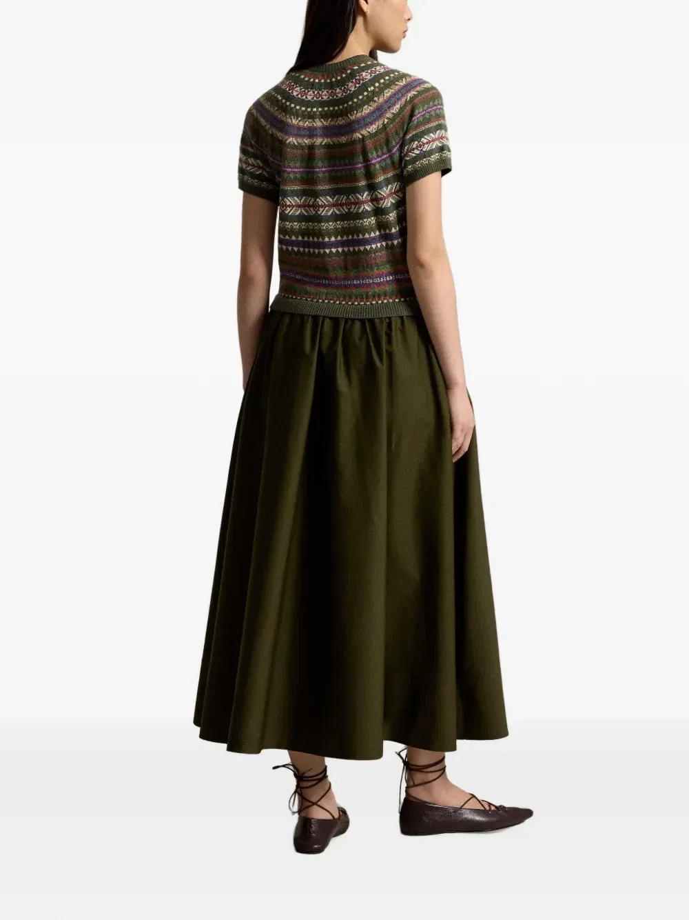 Платье с лифом Hybrid Fair Isle Polo Ralph Lauren, зеленый — фото 3