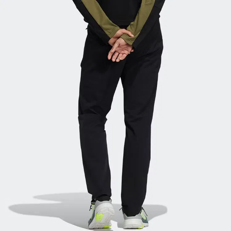 Штаны спортивные с завязками Adidas, черный — фото 2