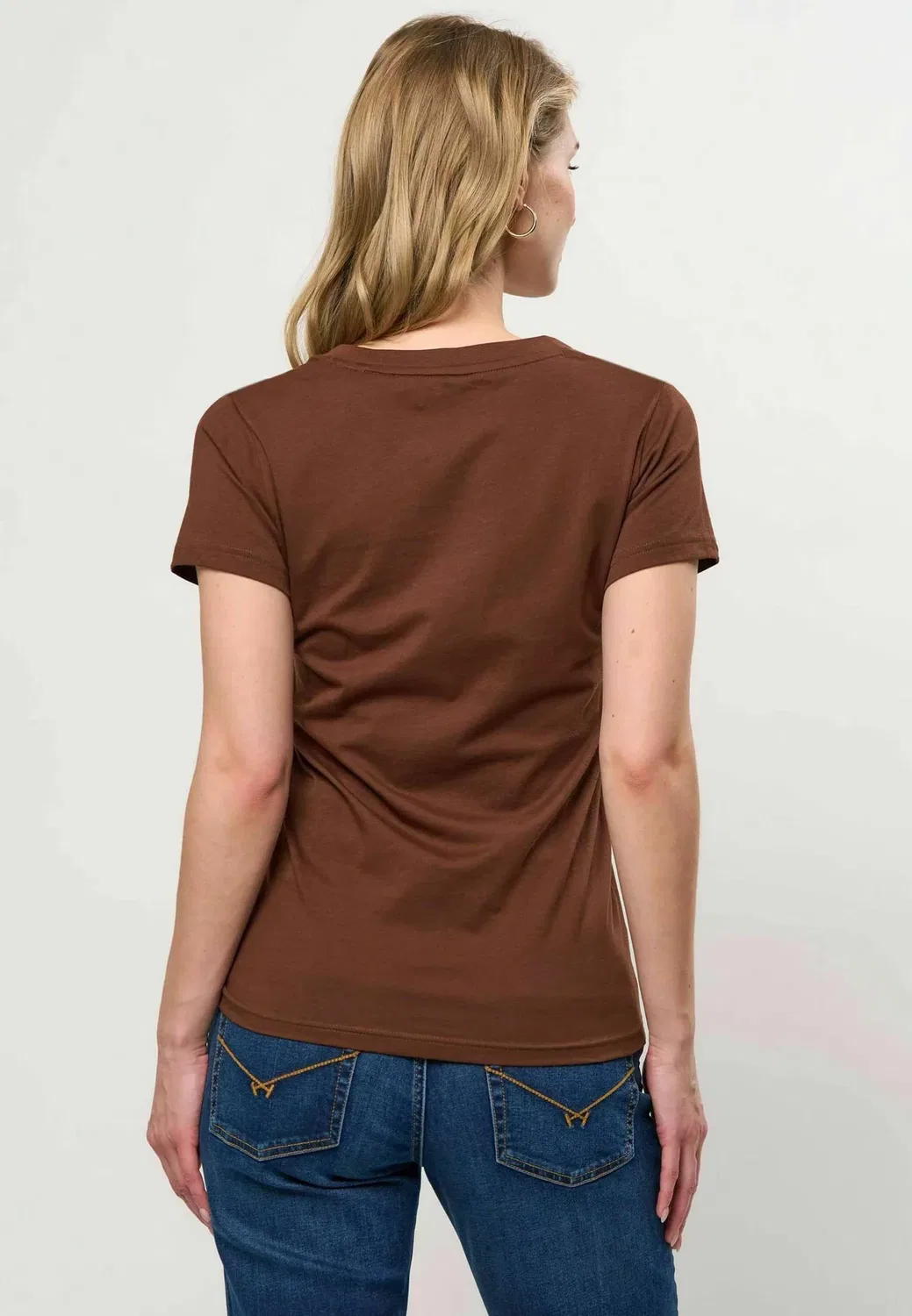 Футболка Uwamy - базовая футболка U.S. Polo Assn., Chestnut — фото 3