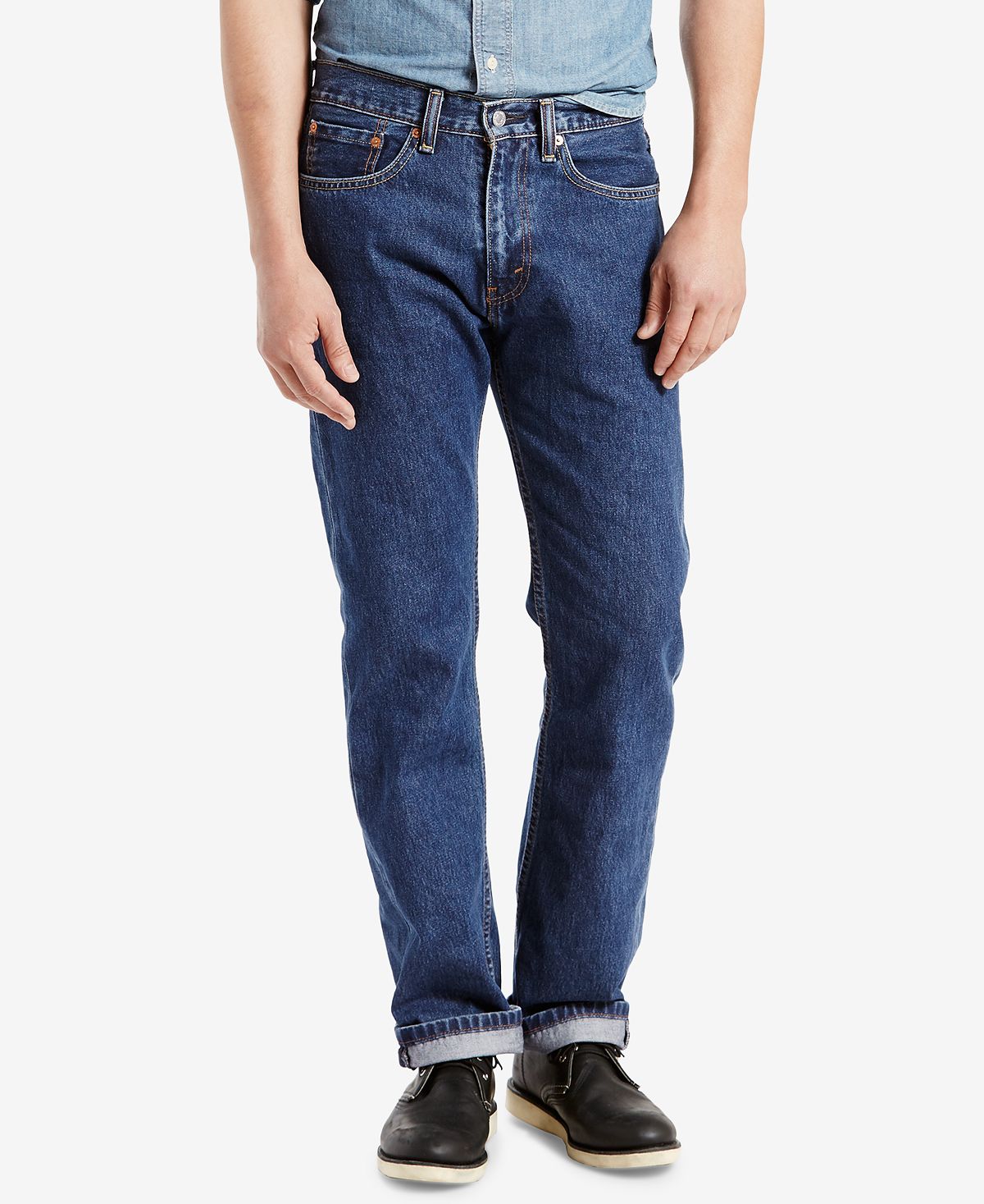 Джинсы Levi's Men's 505™ Regular Straight Fit Non-Stretch, синий - фото