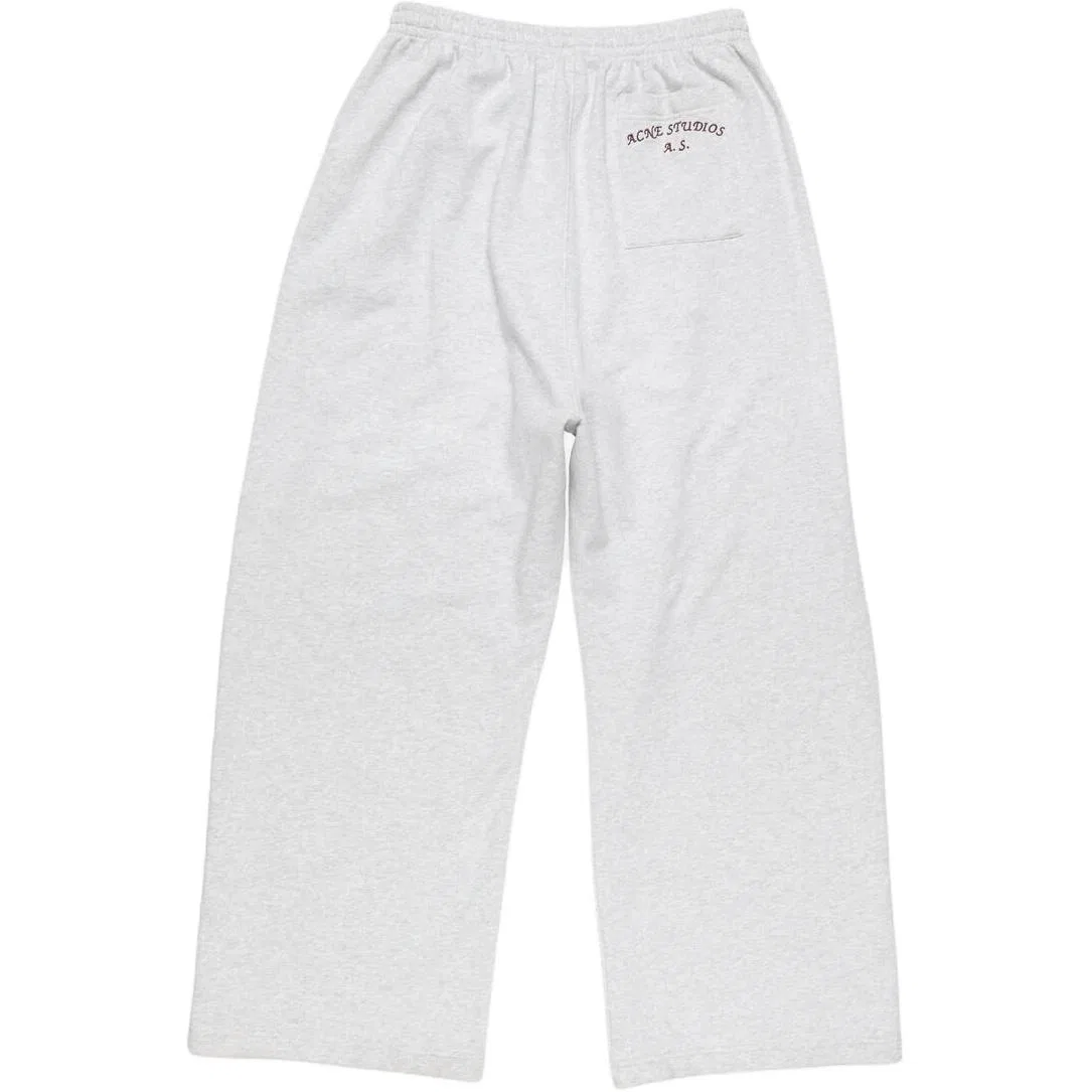 Спортивные штаны с вышивкой и шнурком, Acne Studios, Light Gray — фото 3