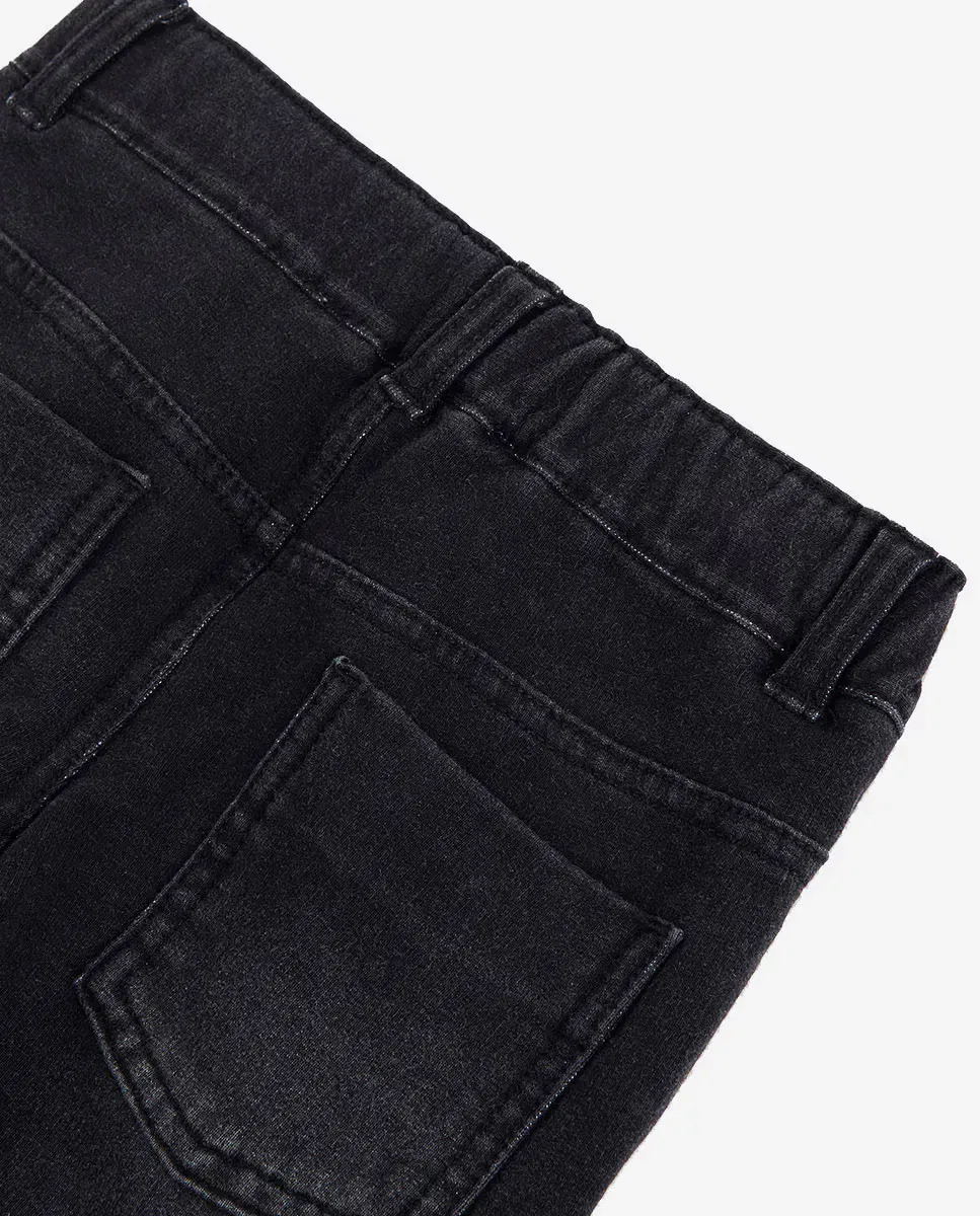 Детские джинсовые брюки для девочек из футера Boboli, Negro — фото 4