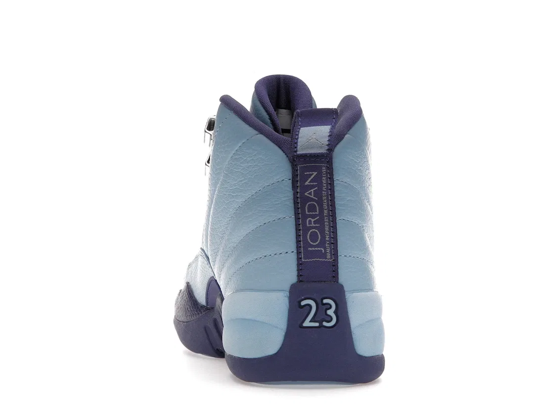 Детские кроссовки Lifestyle с принтом Jordan 12 Retro Hornets Jordan, Blue Cap/Metallic Silver-Dark Purple Dust — фото 4