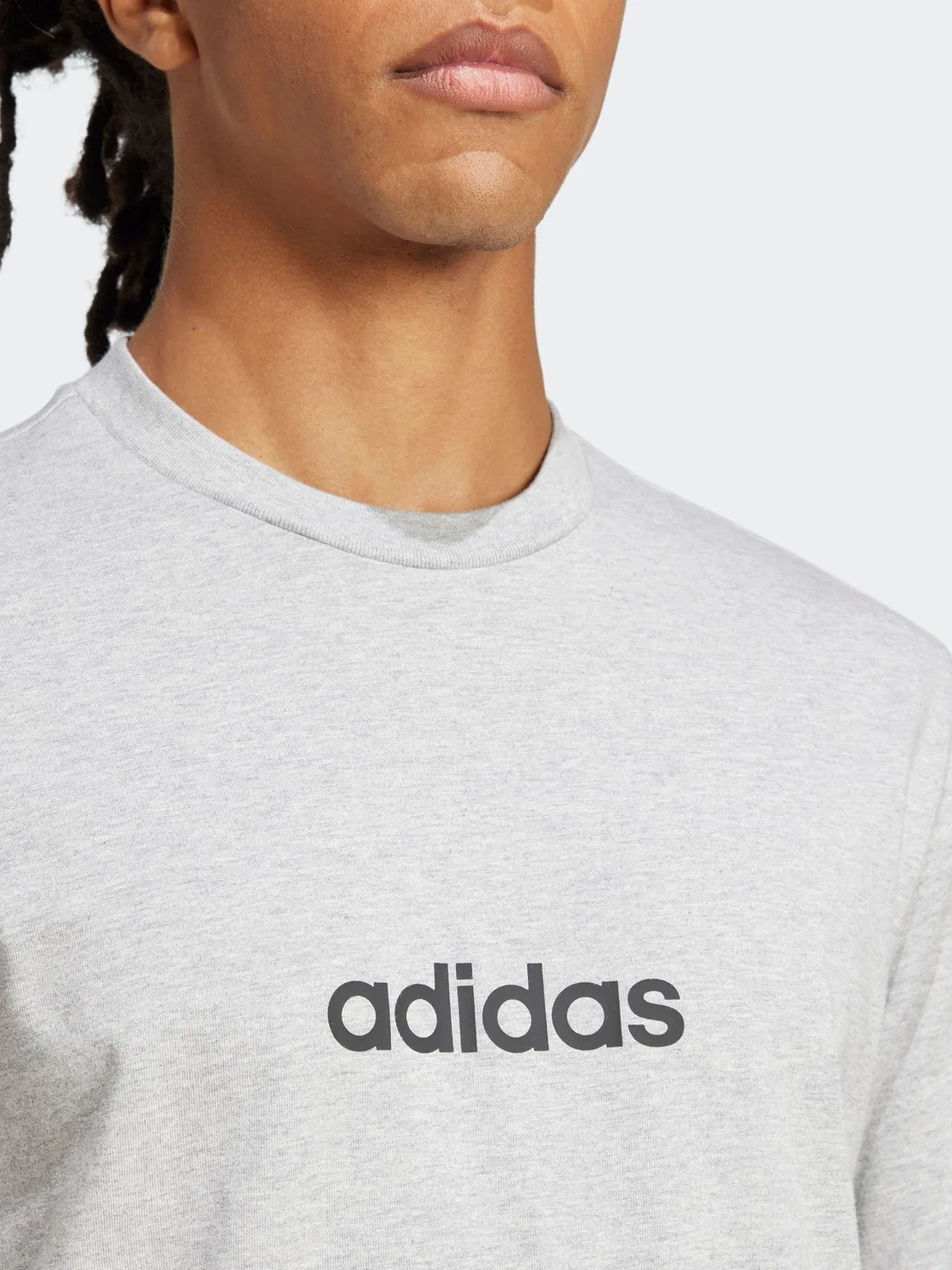Футболка с принтом, Essentials Linear adidas, серый — фото 4
