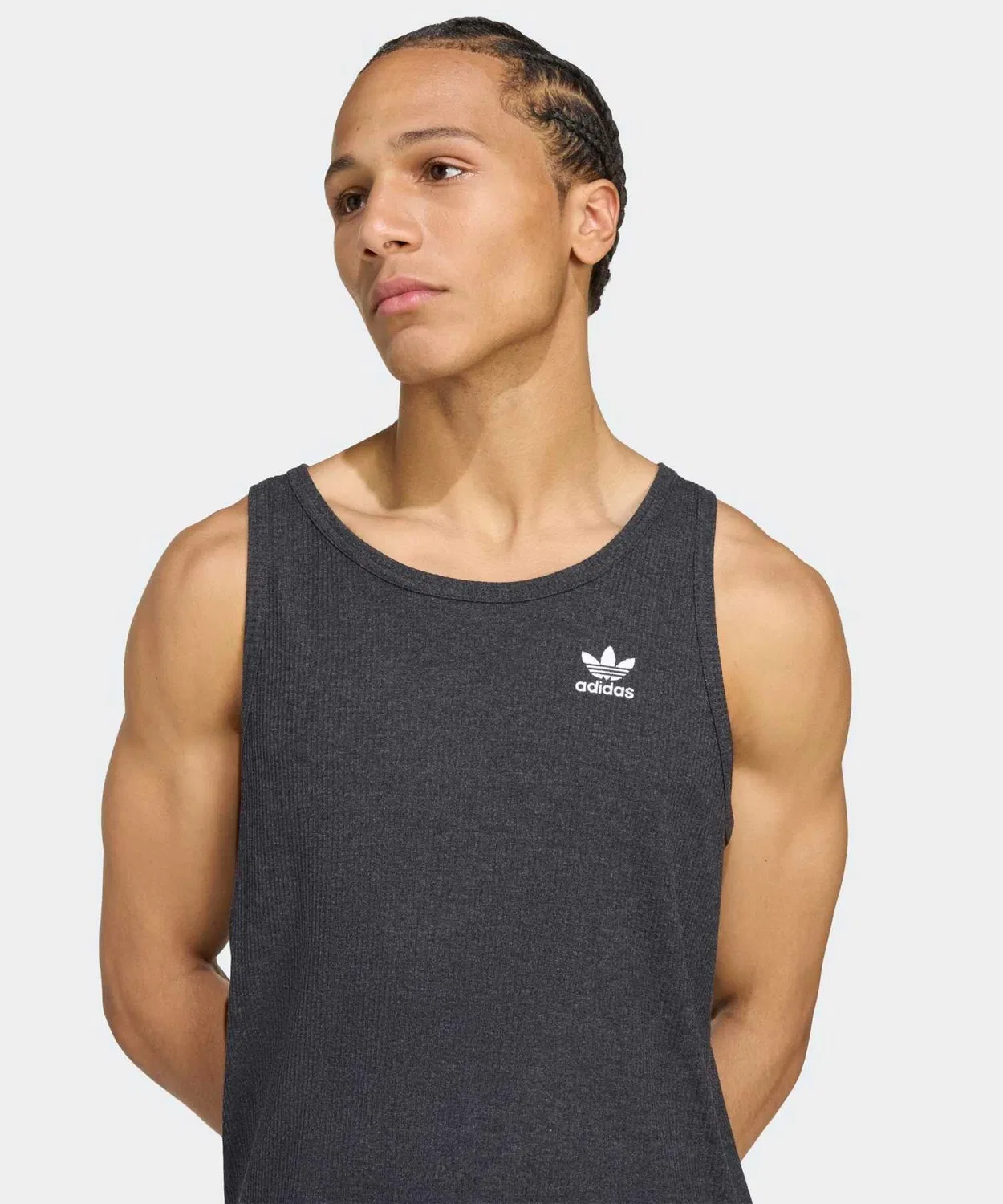 Мужская майка-безрукавка с круглым вырезом Trefoil Essentials Adidas Originals, Black — фото 4