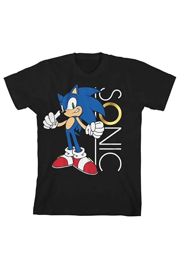 Детская футболка с принтом Sonic the Hedgehog Ring, Daxia, Black