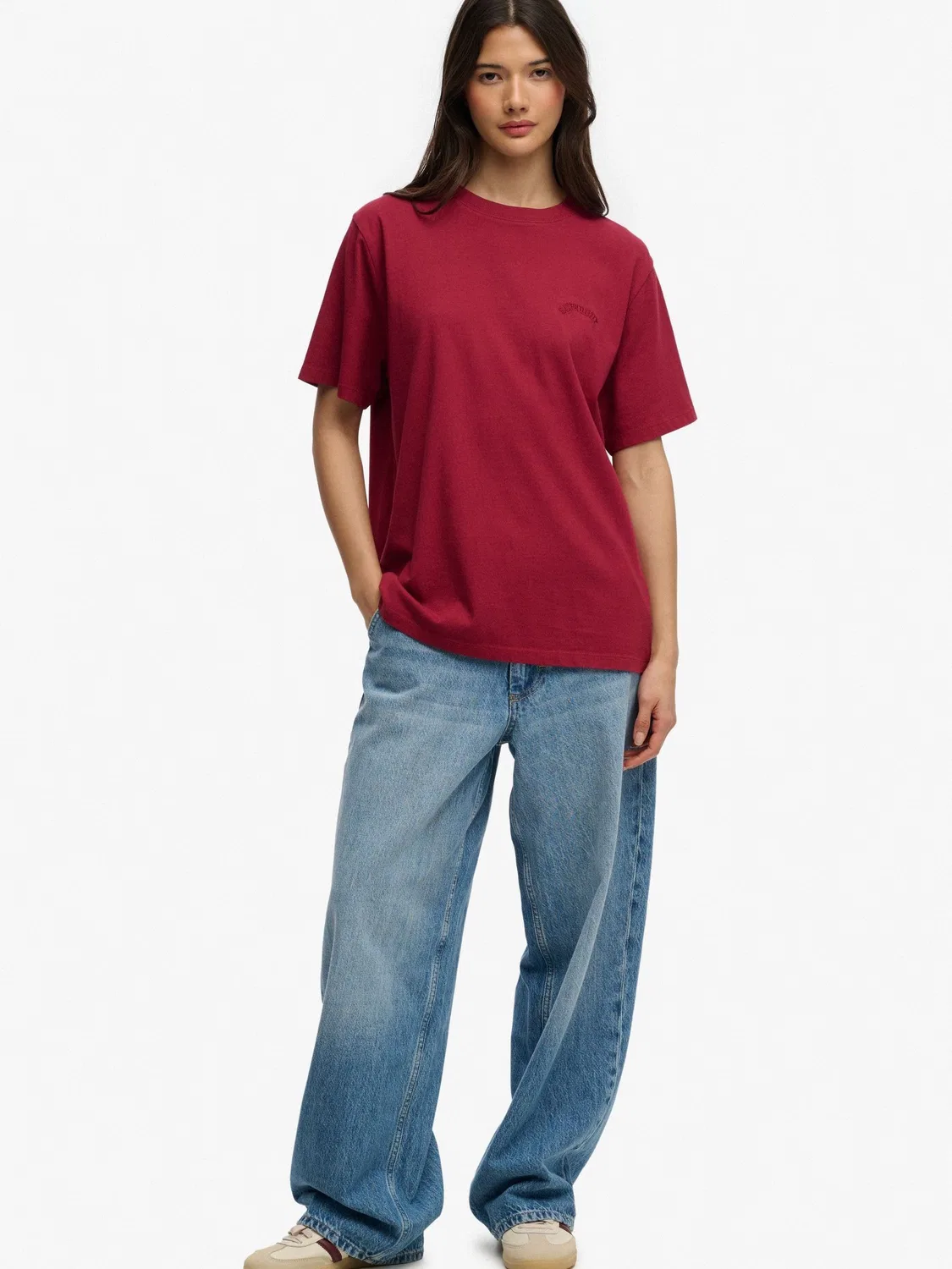 Футболка свободного кроя Essential Logo Superdry, красный — фото 3