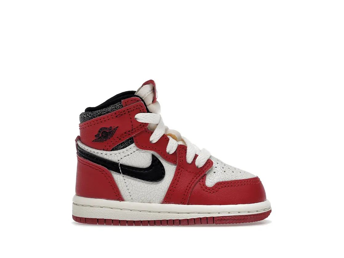 Детские кроссовки Lifestyle с принтом Jordan 1 Retro High OG Jordan, Varsity Red/Black-Sail-Muslin