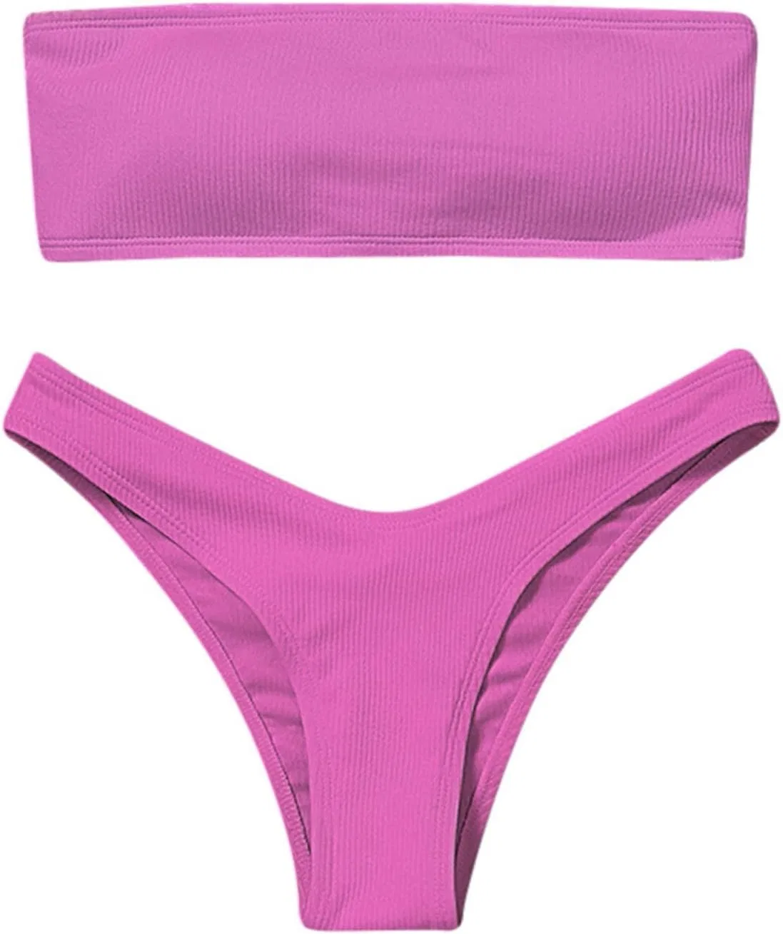 Женский двухкомпонентный купальник бандо Push Up Generic, Pink