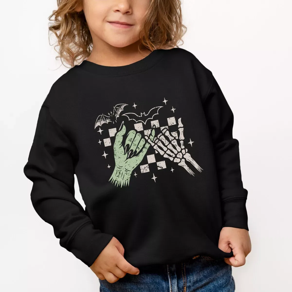 Детский свитшот с принтом Pinky Promise Skeleton The Juniper Shop, Black