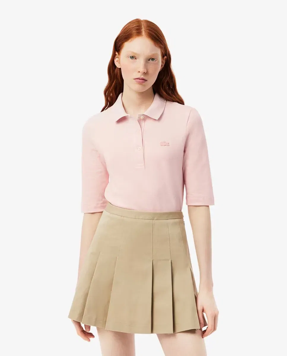Поло Lacoste Rosa с французским рукавом и приталенным кроем