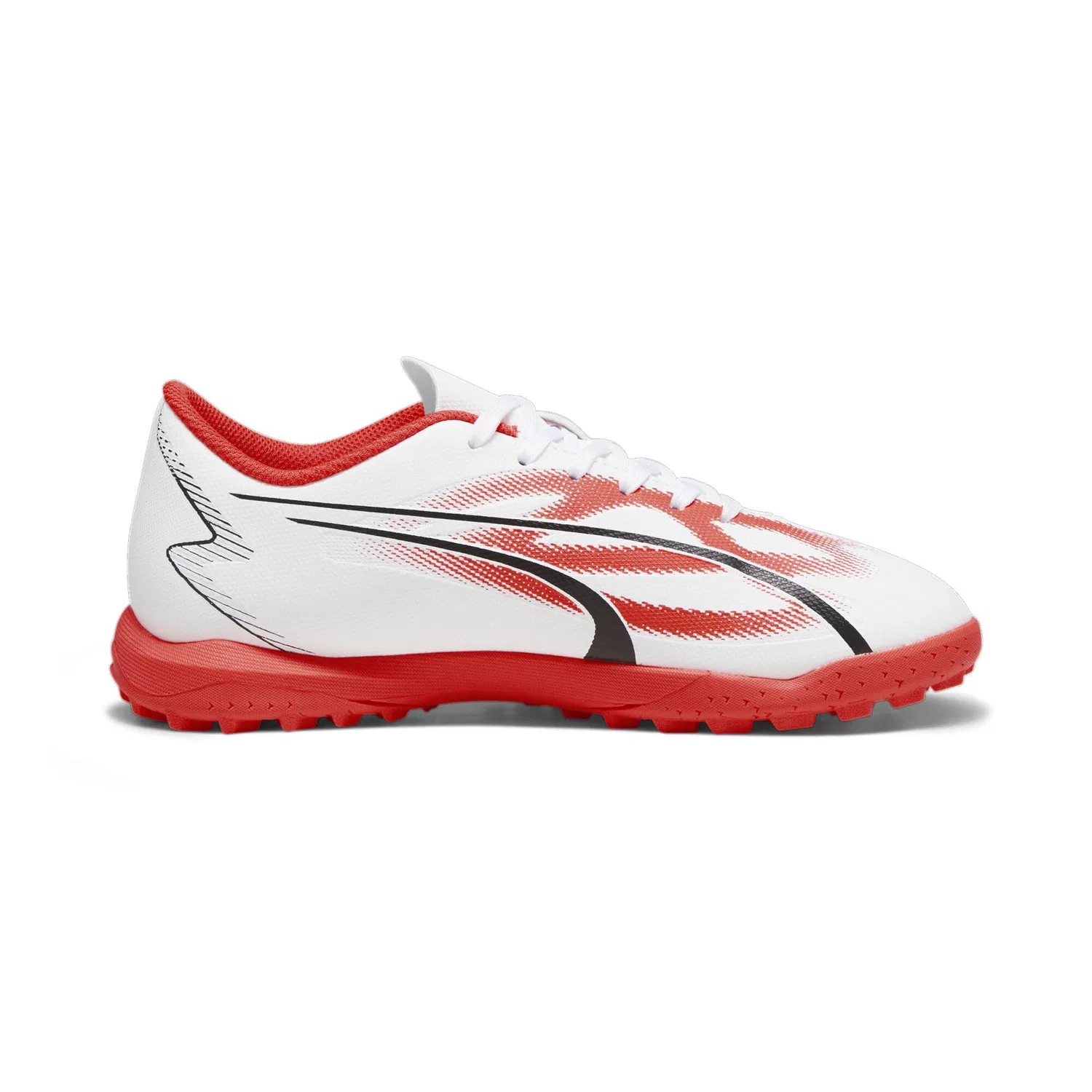 Детские футбольные бутсы для мальчиков Ultra Play Tt Jr PUMA, White Black Fire Orchid — фото 3