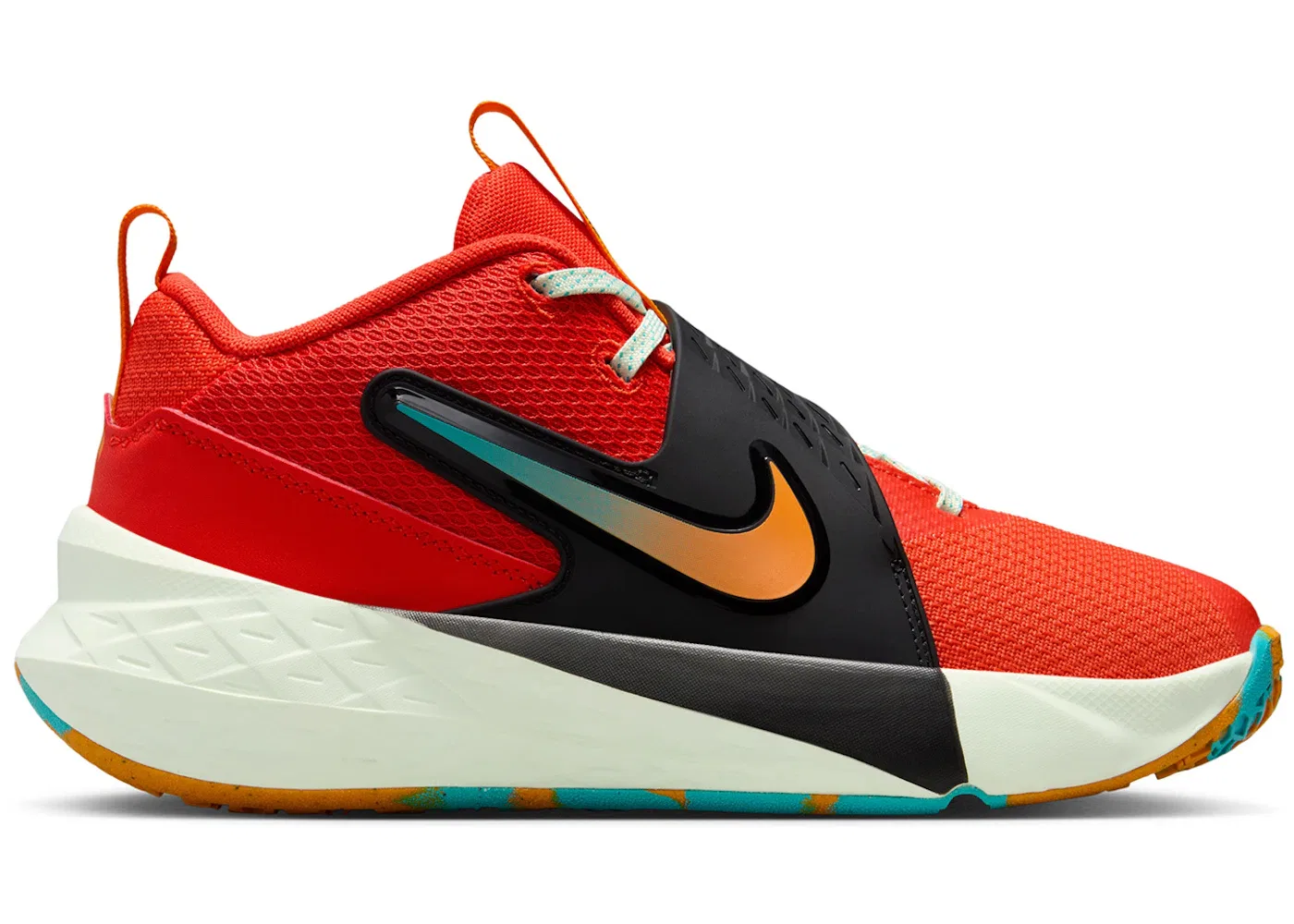 Детские кроссовки для мальчиков с длинным шнурком Nike Team Hustle D 12 Nike, Picante Red/Dusty Cactus/Volt Tint/Orange Peel