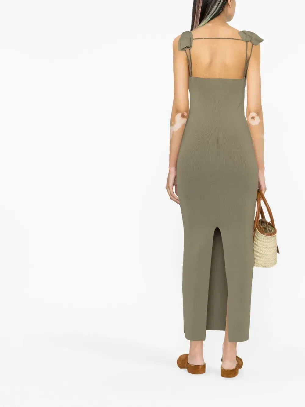 Платье с квадратным вырезом Jacquemus, зеленый — фото 3