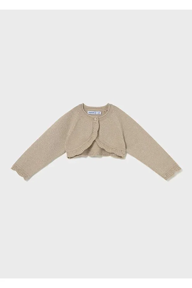Детское болеро для девочек хлопковое Mayoral, Beige