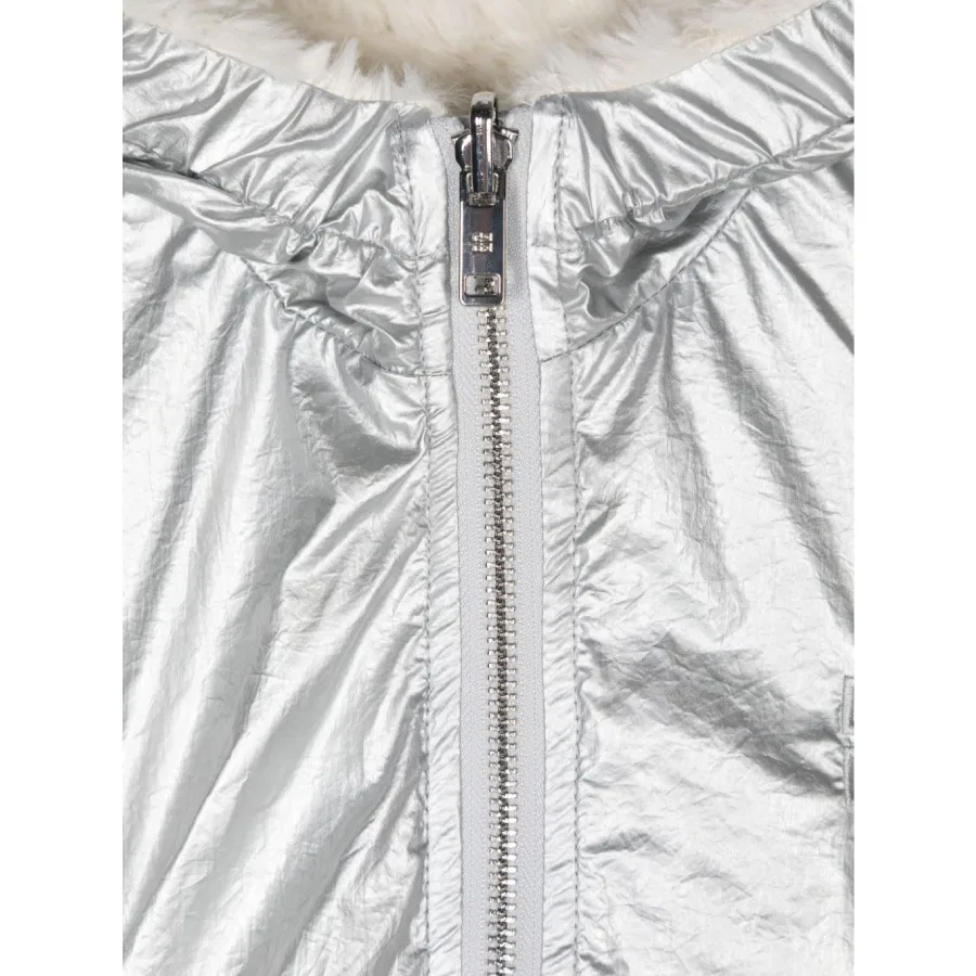 Детская куртка-пуховик двусторонняя с капюшоном Kids Reversible Puffer Jacket Givenchy, Light Grey — фото 3
