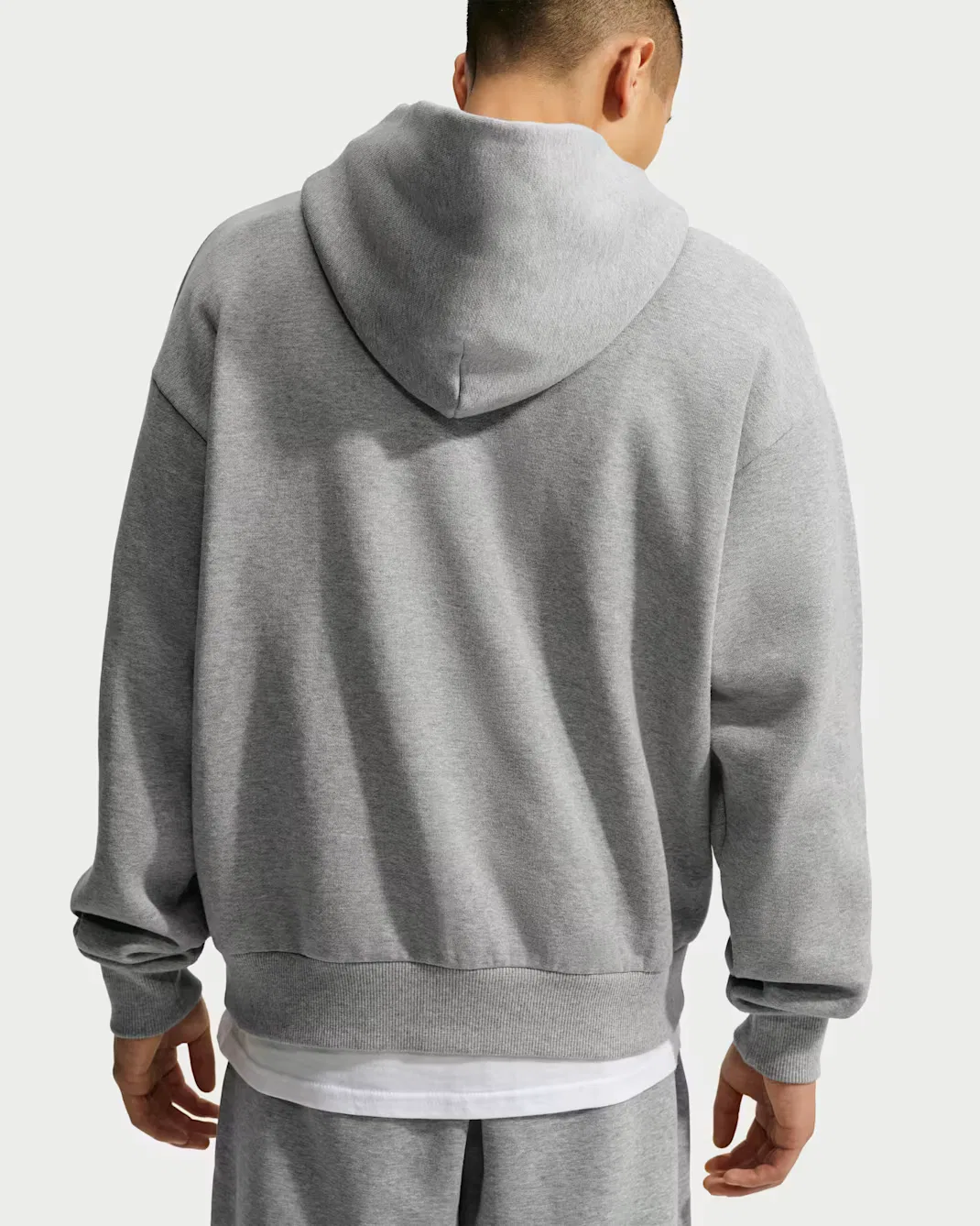Мужская толстовка с капюшоном Nike Solo Fleece, Dark Grey Heather/Sail — фото 2