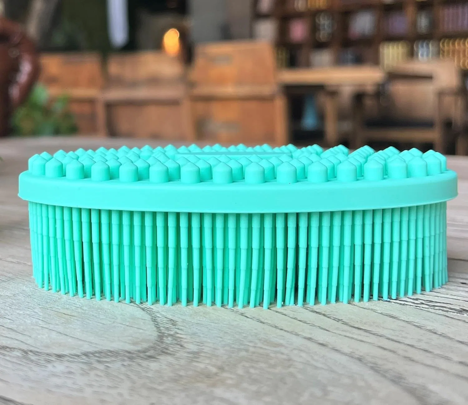Сенсорная щетка для душа, Silicone Body Scrubber, penepico, Oval Teal