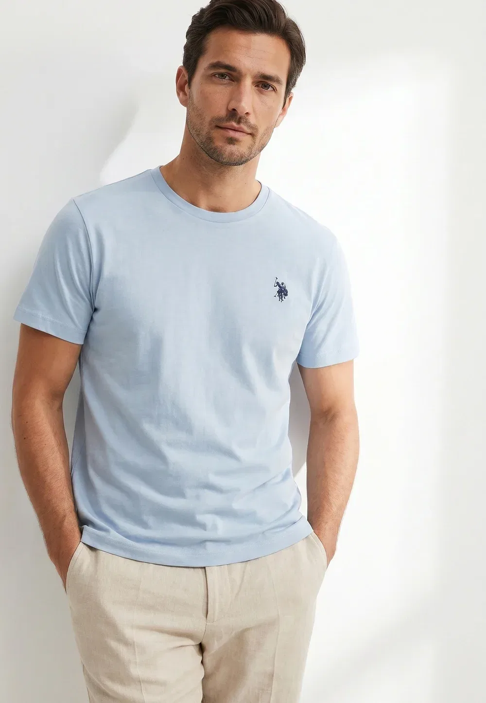 Футболка - базовая футболка U.S. Polo Assn., Sky Blue — фото 2