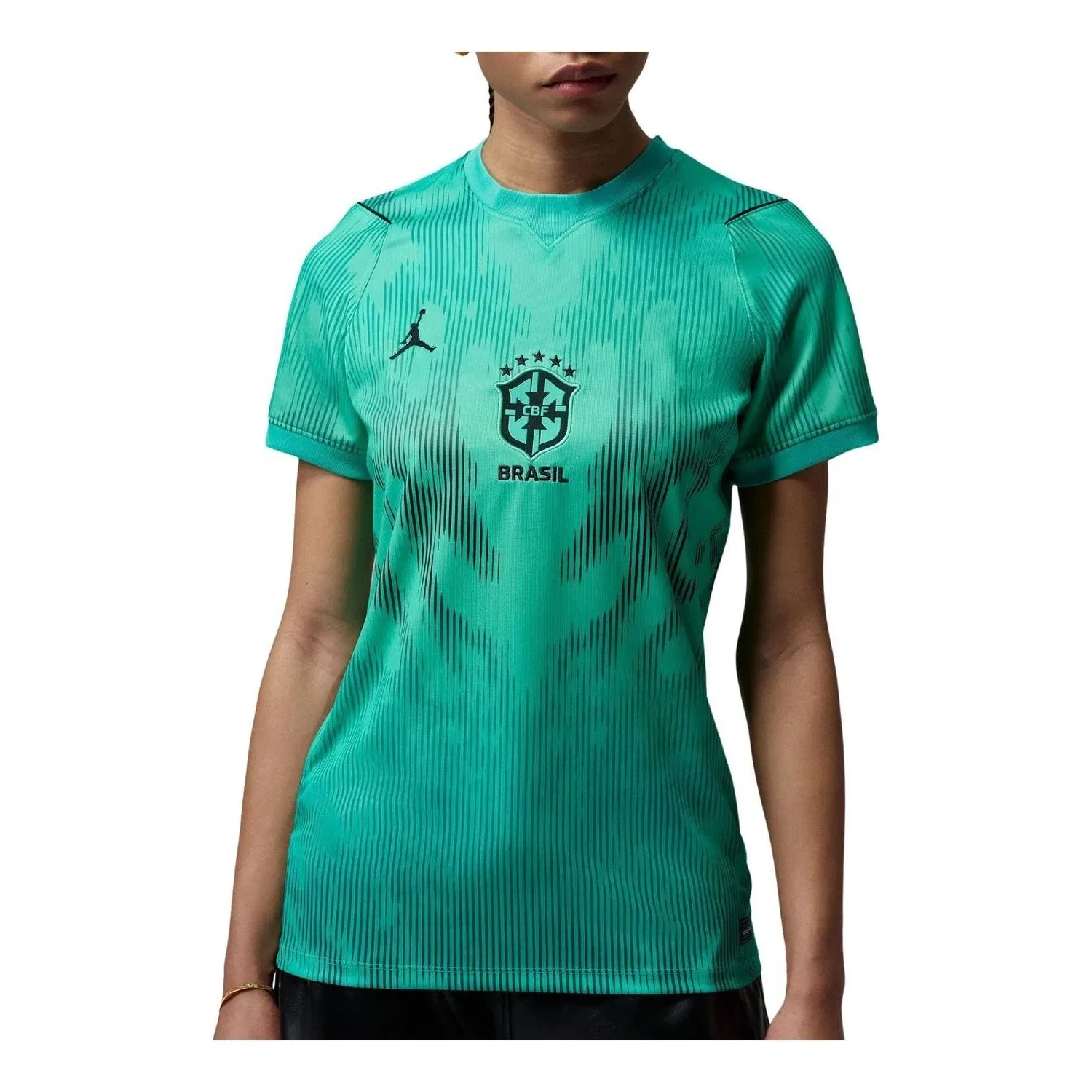 Женская футболка-джерси с длинным рукавом Jordan Brazil 2026 Stadium Goalkeeper Dri-FIT, зеленый