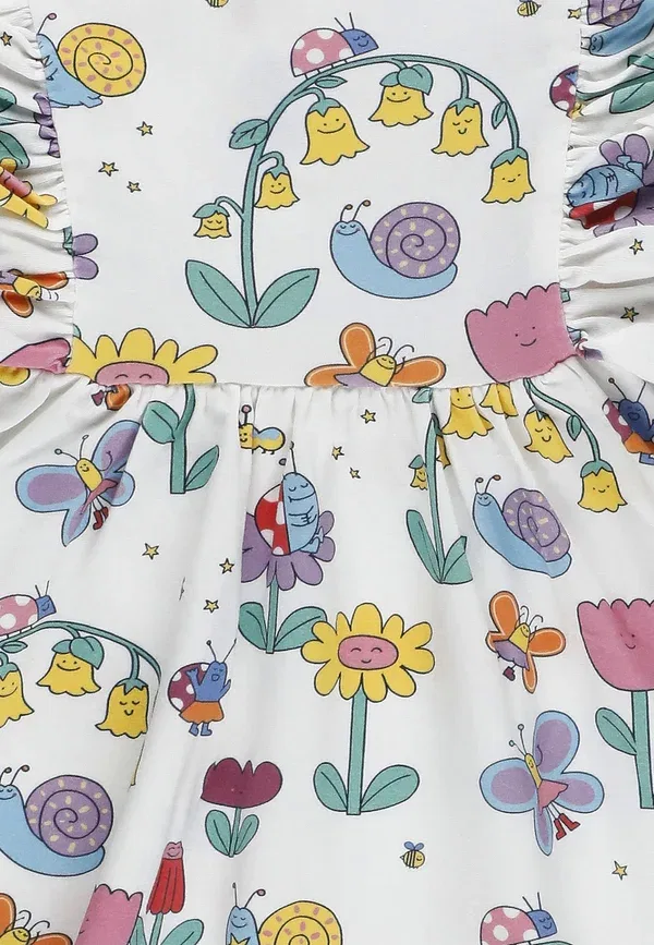 Платье из джерси с принтом животных Jersey dress Stella Mccartney Kids, белое — фото 3